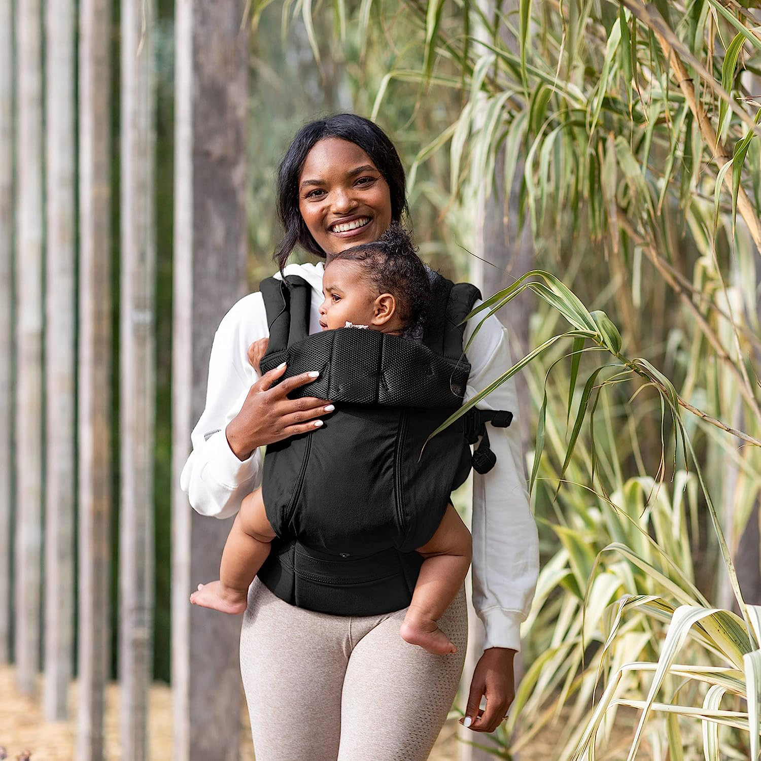 Complete All Seasons Ergonomic 6-in-1 Baby Carrier Newborn to Toddler - with Lumbar Support - for Children 7-45 Pounds - 360 Degree Baby Wearing - Inward & Outward Facing - Stone