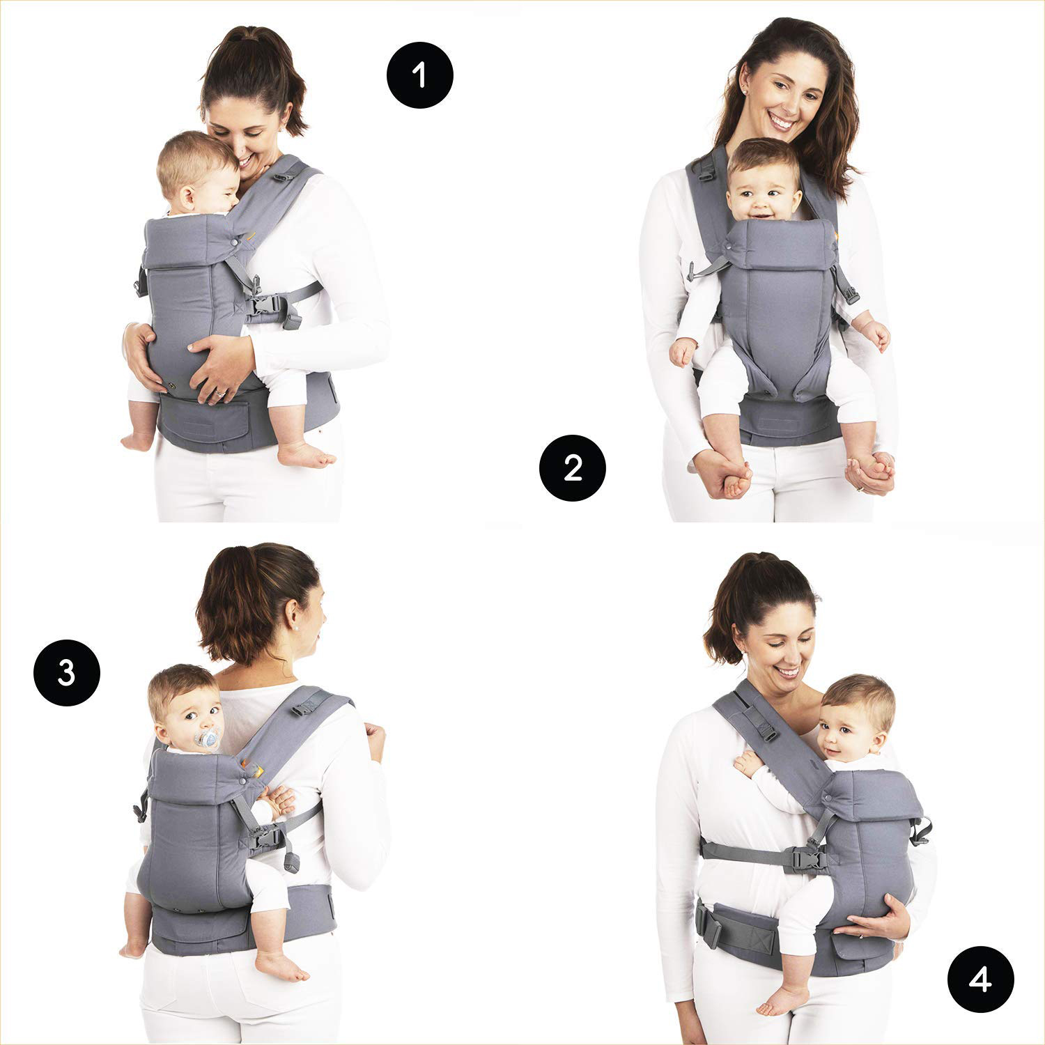 Baby Carrier Newborn to Toddler - All Positions Baby Body Carrier, Baby Carrier Backpack & Baby Front Carrier with Adjustable Seat, Ergonomic Baby Holder Carrier 7-35 lbs (Navy)