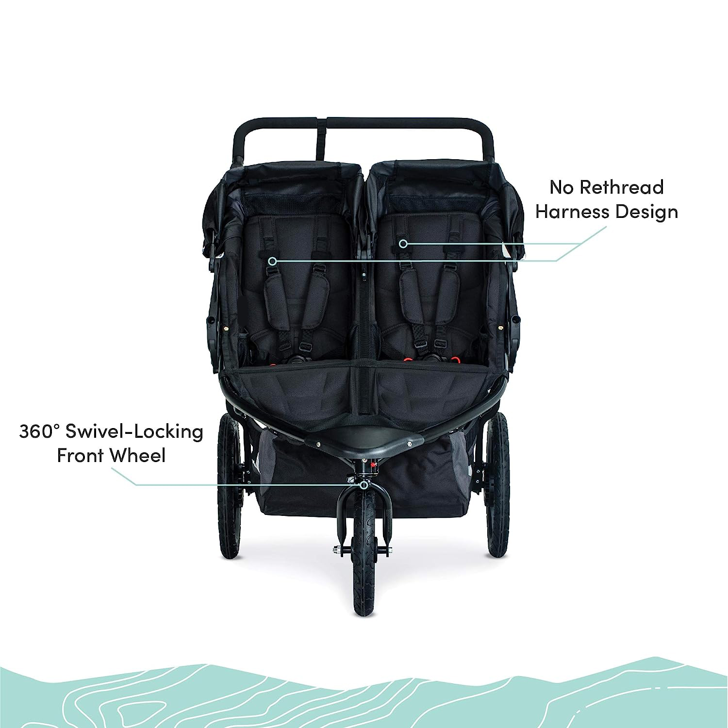 Gear Revolution Flex 3.0 Jogging Stroller, Lunar - Ultra-Reflective Accents