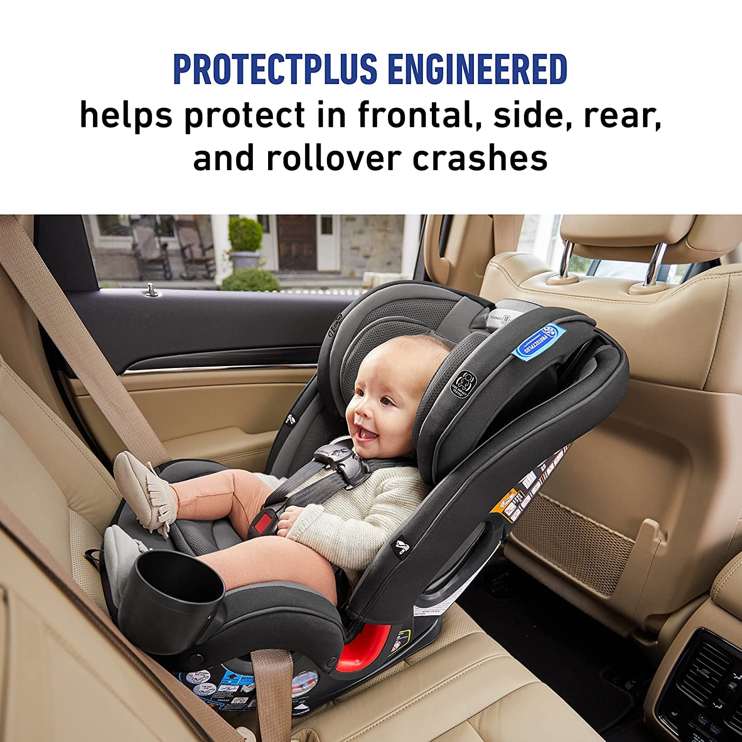 Slimfit 3 in 1 Car Seat -Slim & Comfy Design Saves Space in Your Back Seat, Darcie, One Size