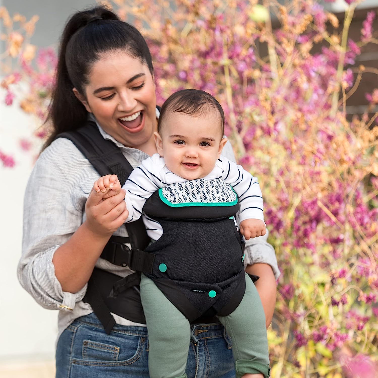 Advanced 4-in-1 Carrier - Ergonomic, convertible, face-in and face-out front and back carry for newborns and older babies 8-32 lbs