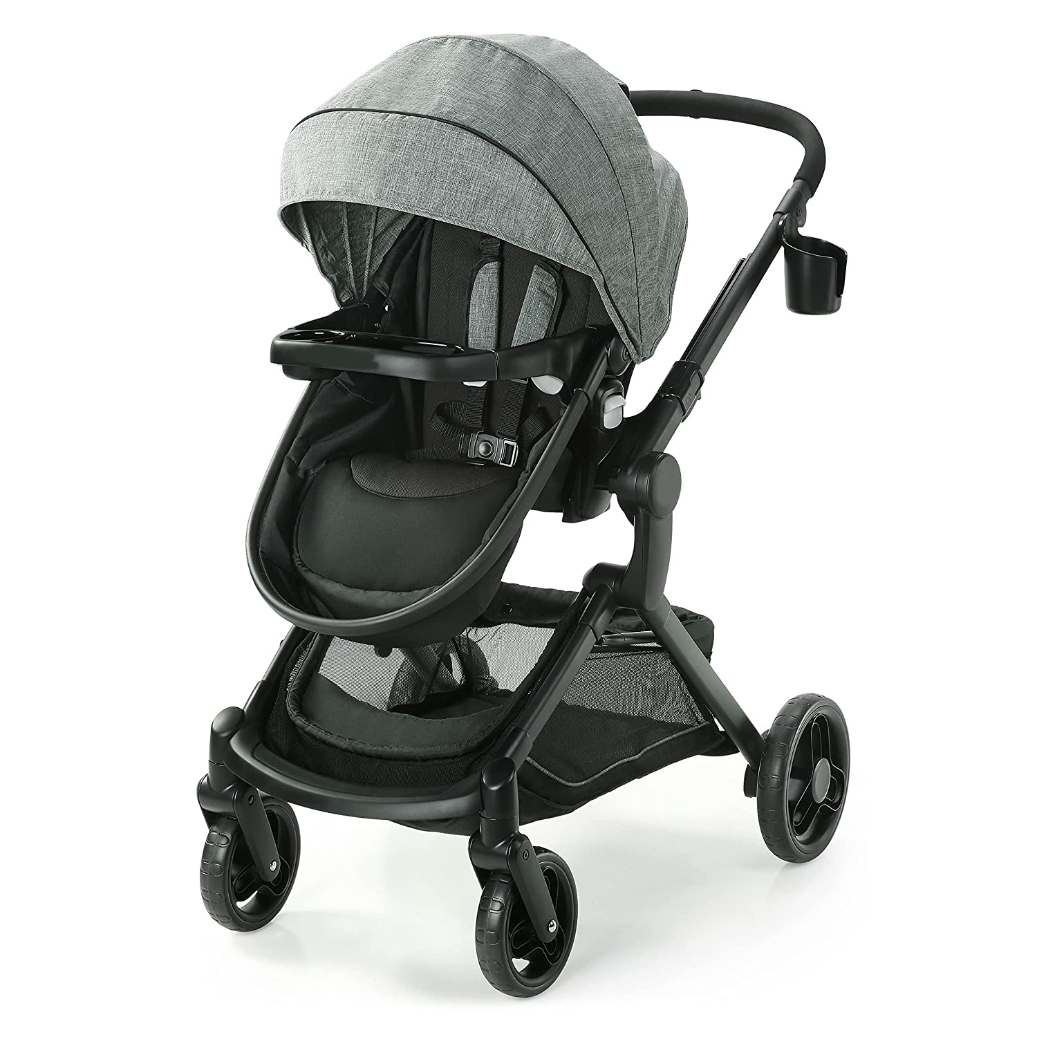 Modes Pramette Stroller, Baby Stroller with True Pram Mode, Reversible Seat, One Hand Fold, Extra Storage, Child Tray, Pierce