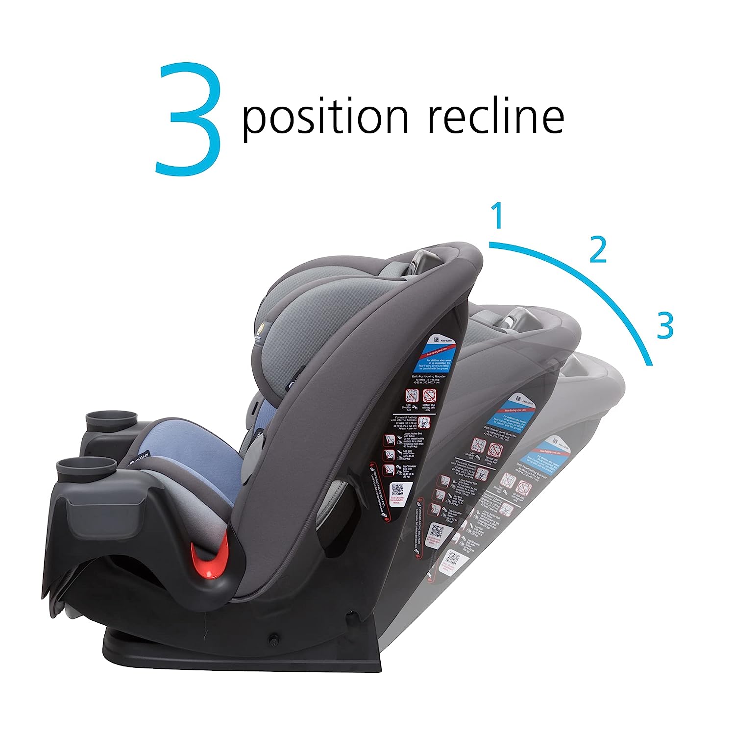 Safety 1st Grow and Go All-in-One Convertible Car Seat, Rear-facing 5-40 pounds, Forward-facing 22-65 pounds, and Belt-positioning booster 40-100 pounds, Carbon Wave