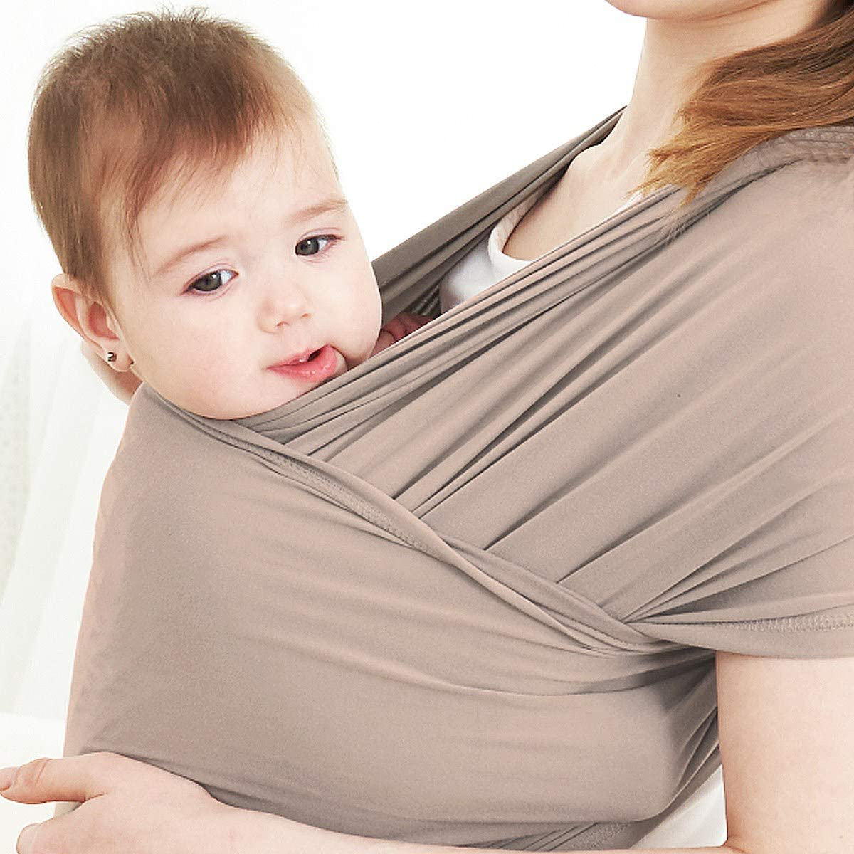 Baby Wrap Carrier,Hands Free Baby Carrier Sling,Lightweight,Breathable,Softness,Perfect for Newborn Infants and Babies Shower Gift,Black