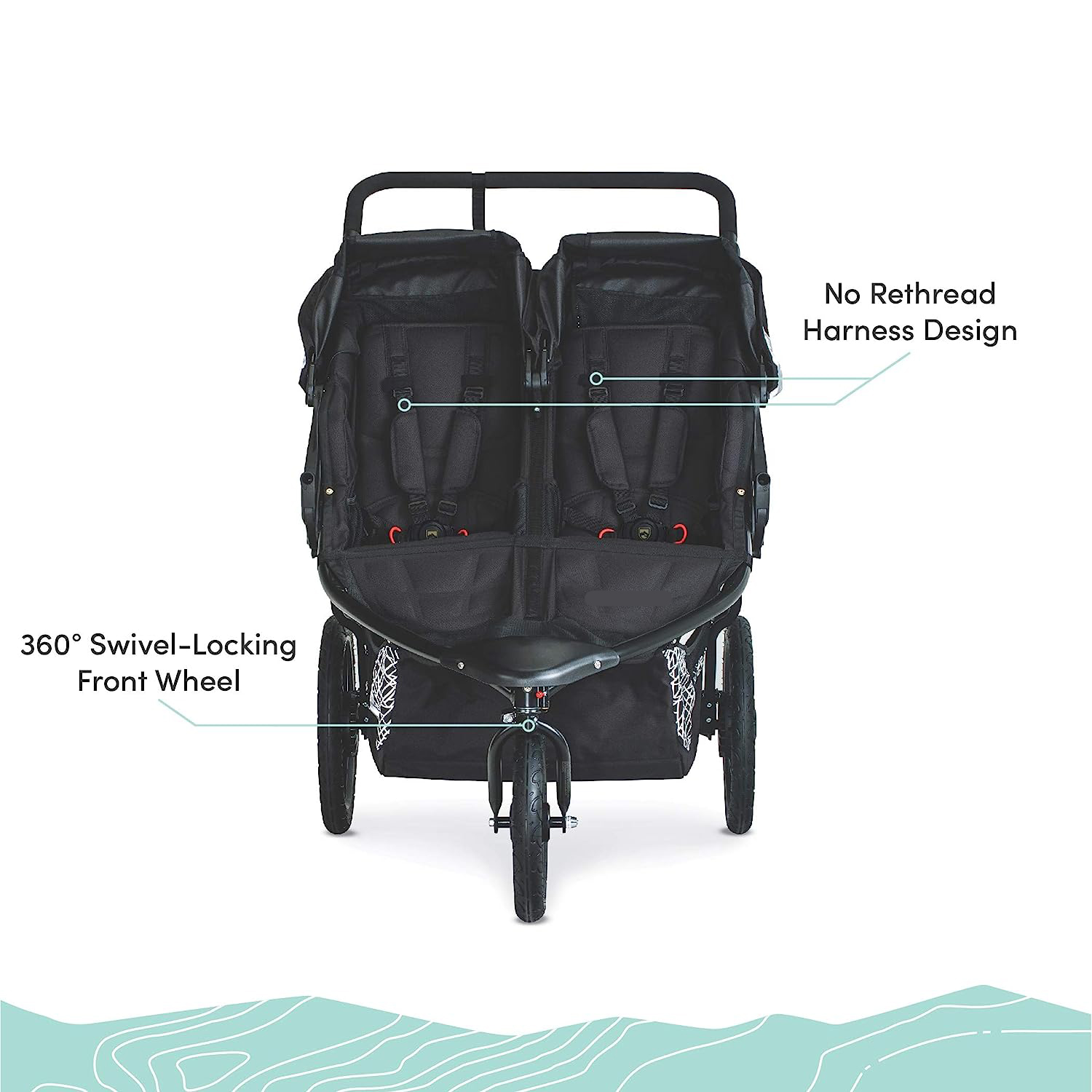 Gear Revolution Flex 3.0 Jogging Stroller, Lunar - Ultra-Reflective Accents