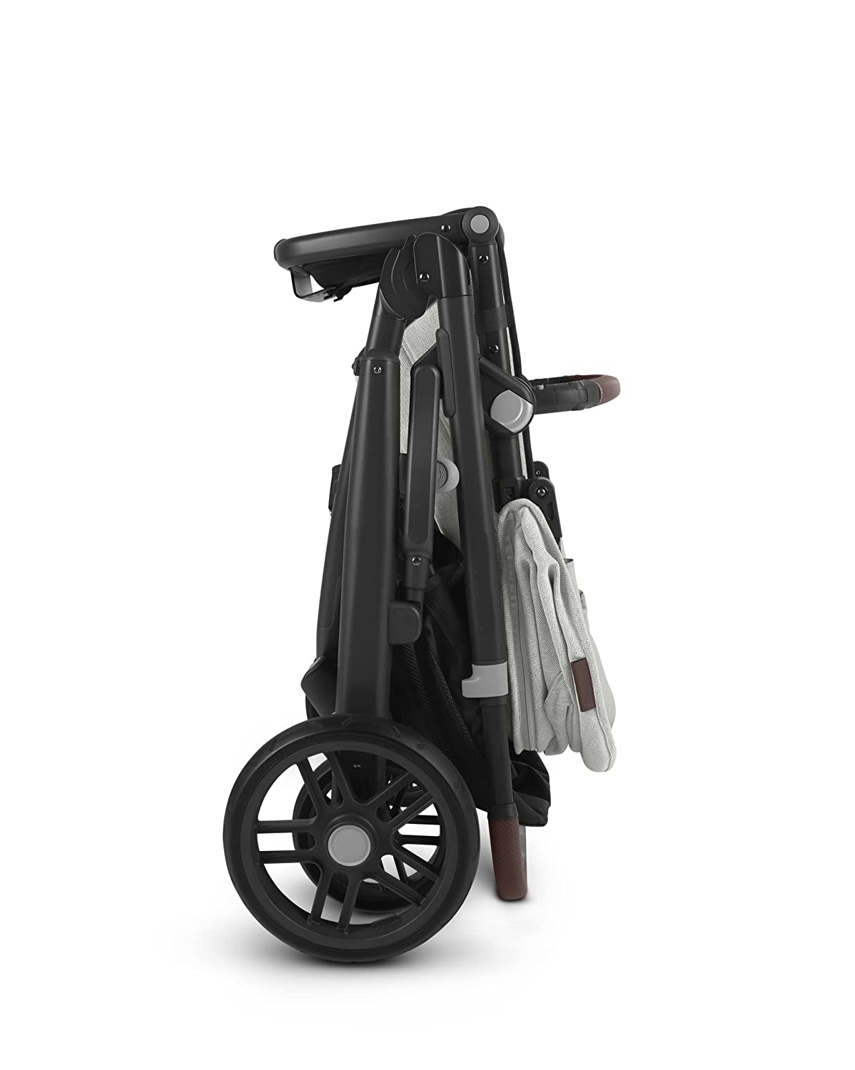 Stroller - Anthony (White and Grey Chenille/Carbon/Chestnut Leather)