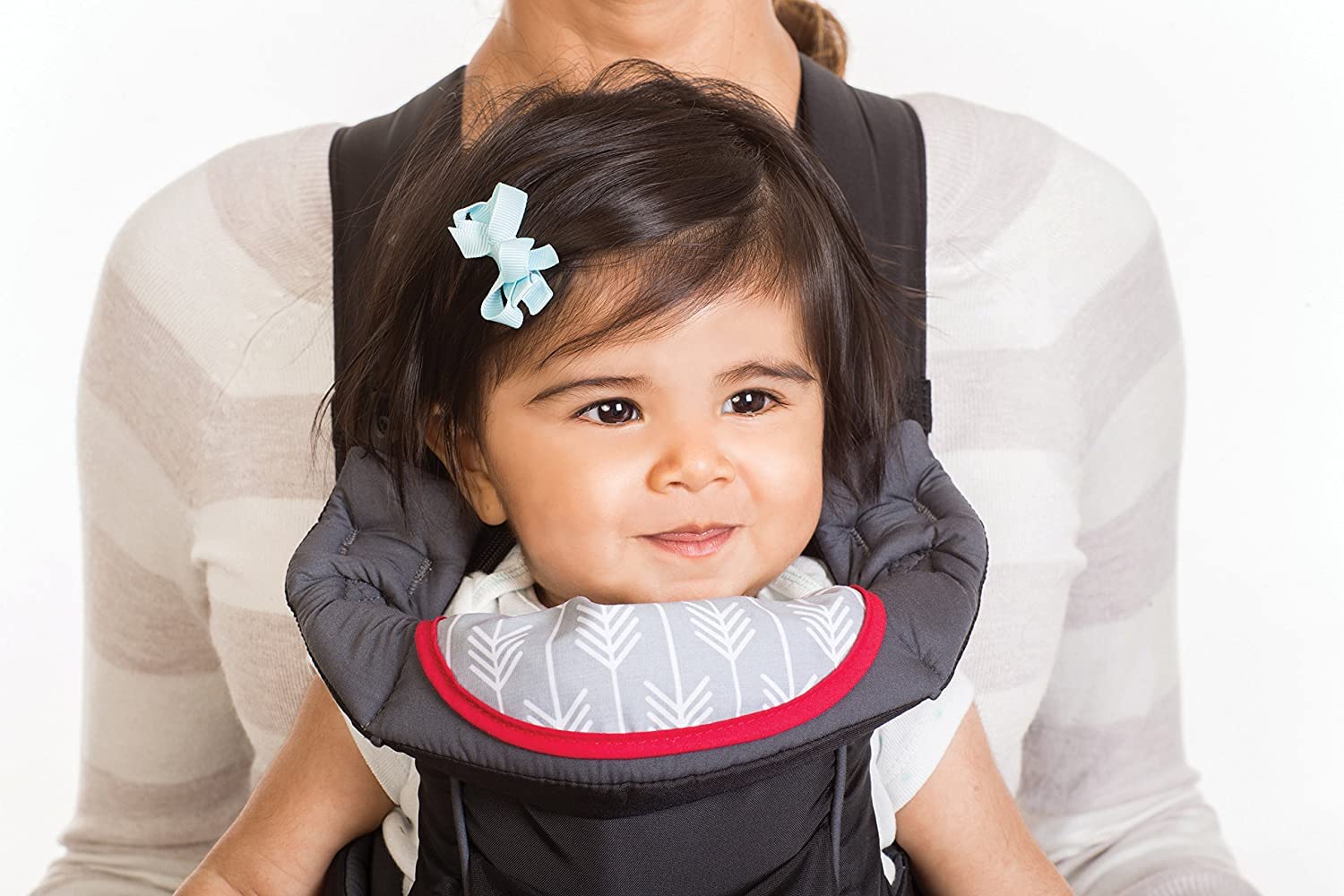 Classic Carrier with Pocket - 2 Ways to Carry Black Carrier with Wonder Bib & Essentials Storage Front Pocket, Adjustable Back Strap, 1-Piece