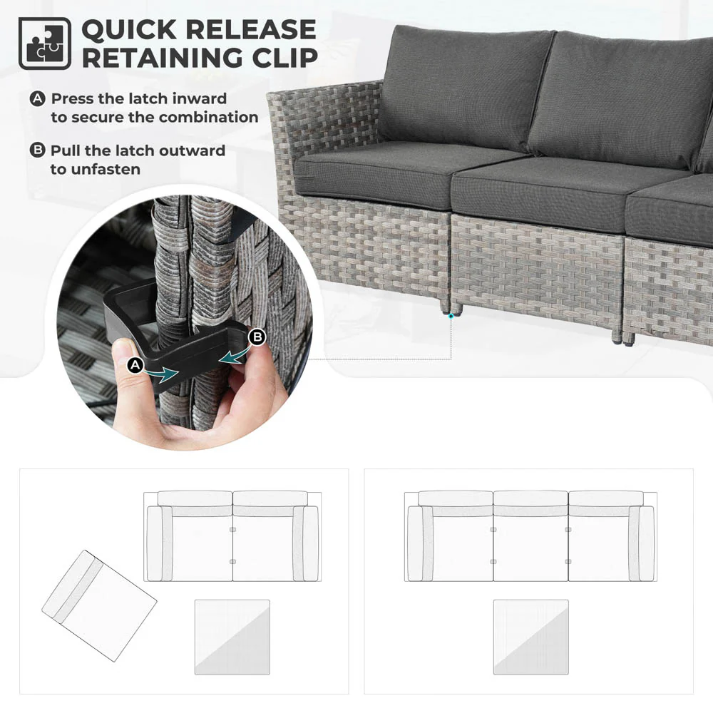 Ovios Patio Furniture Set New Rimaru 6-Piece, Fully Assembled