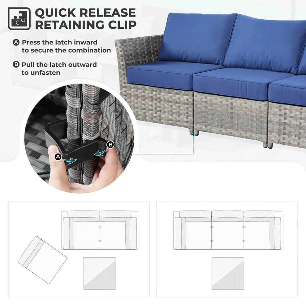 Ovios Patio Furniture Set New Rimaru 6-Piece, Fully Assembled