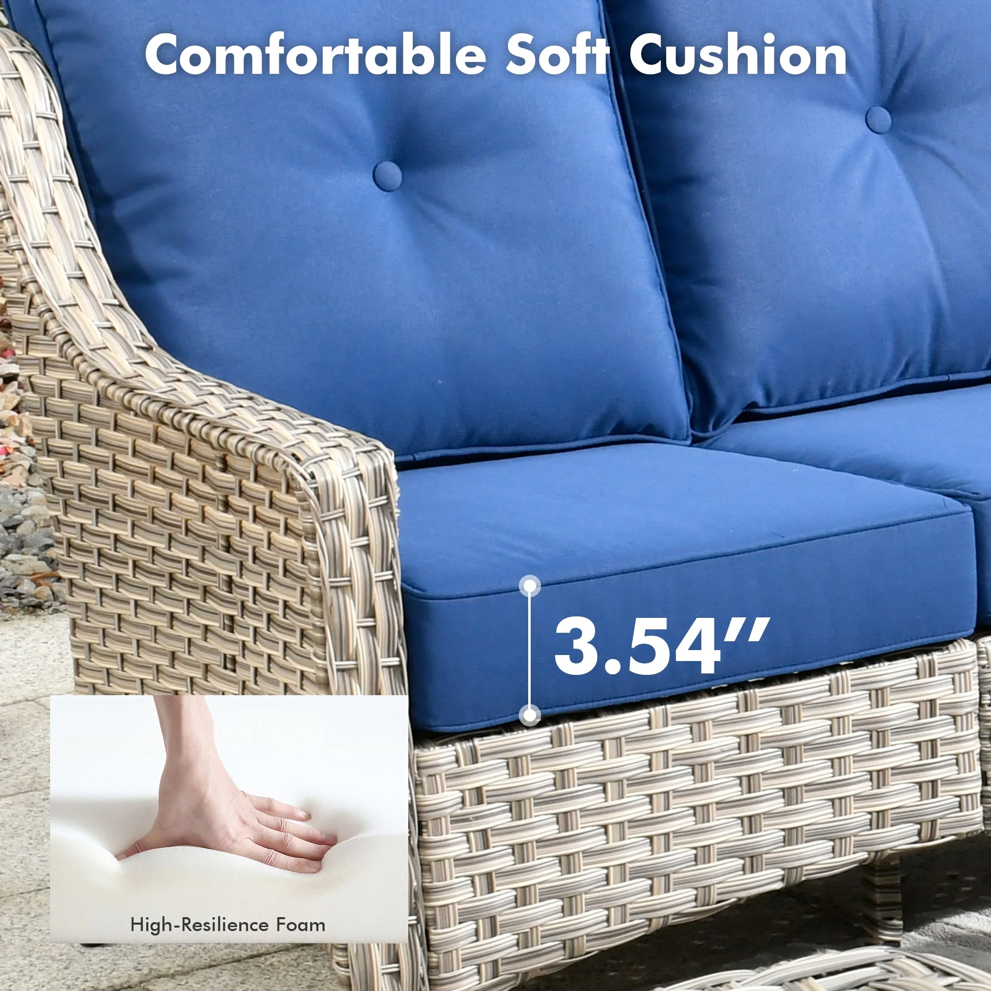 Ovios Conversation Set 5-Piece PAD Series include Rocking Chair & 47