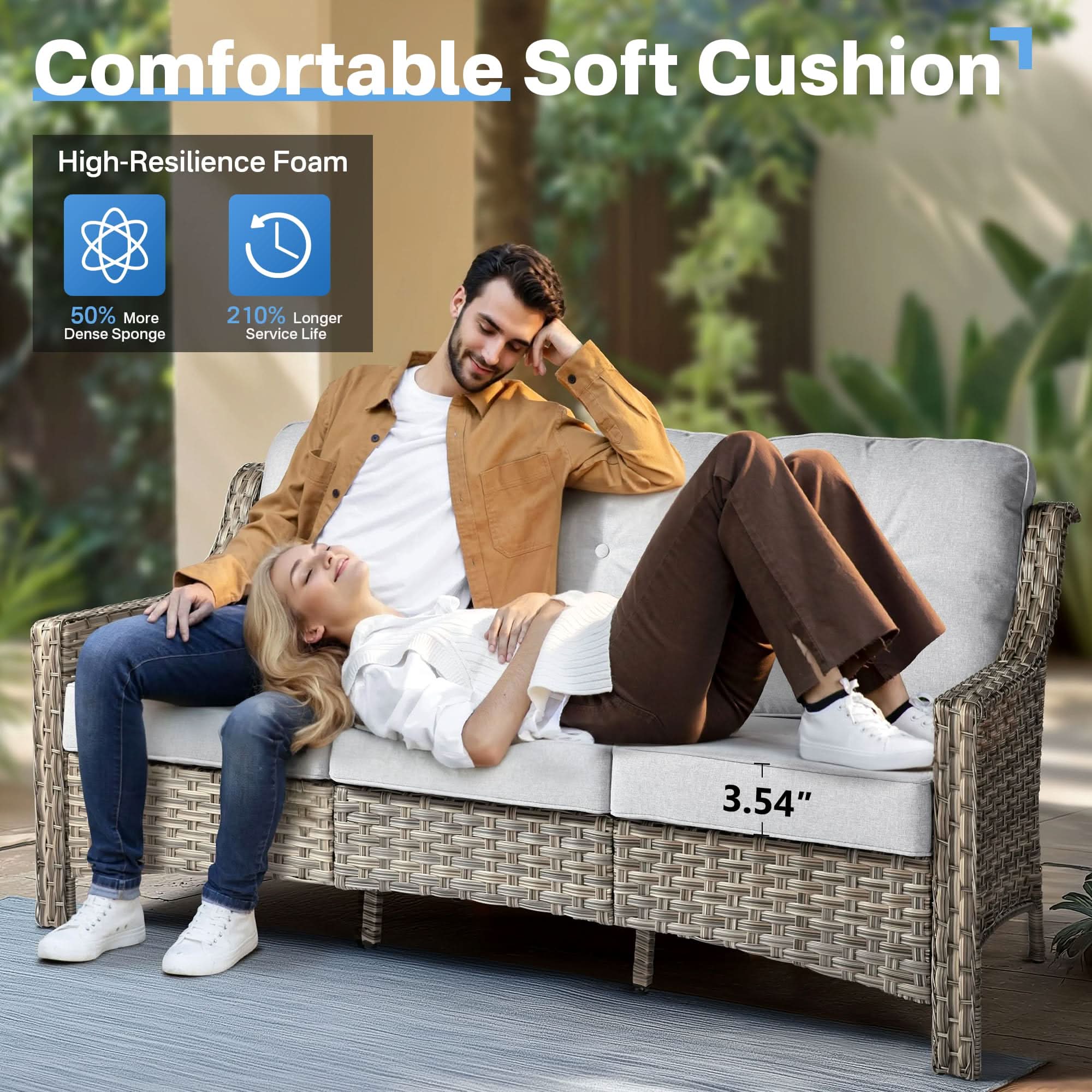 Ovios Conversation Set 5-Piece PAD Series include Rocking Chair & 47