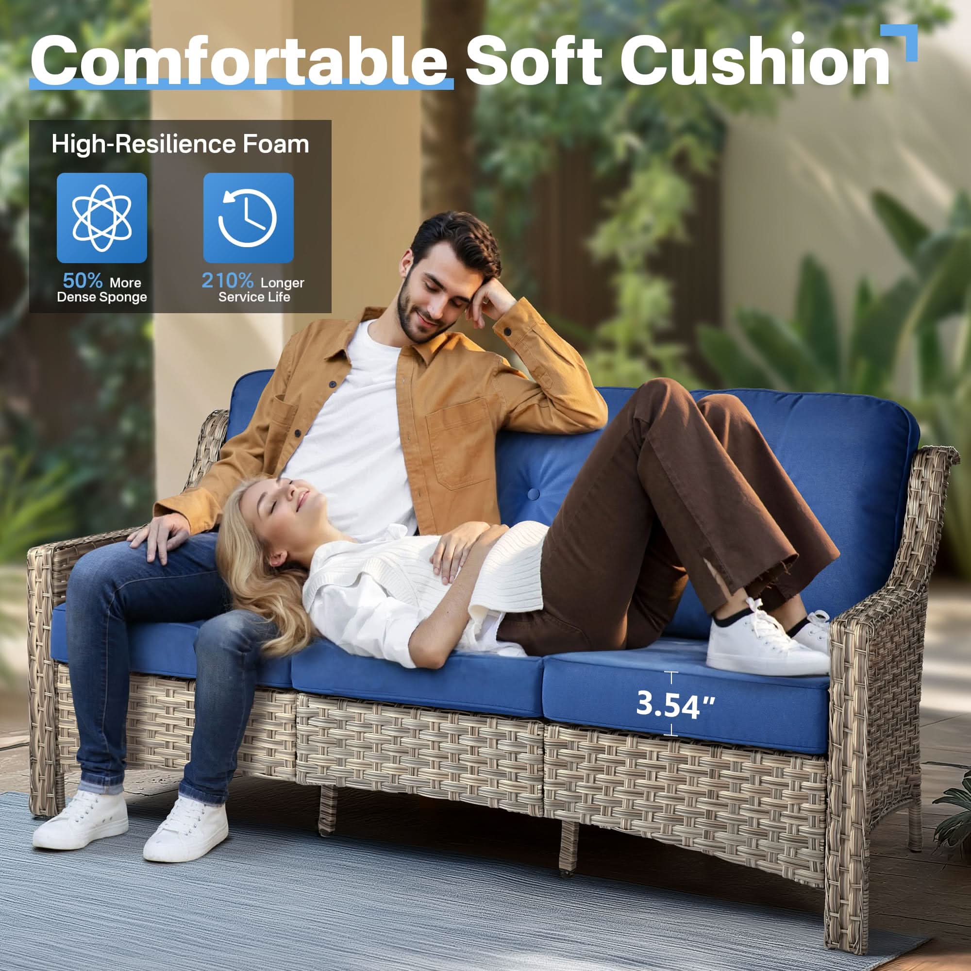 Ovios Conversation Set 5-Piece PAD Series include Rocking Chair & 47