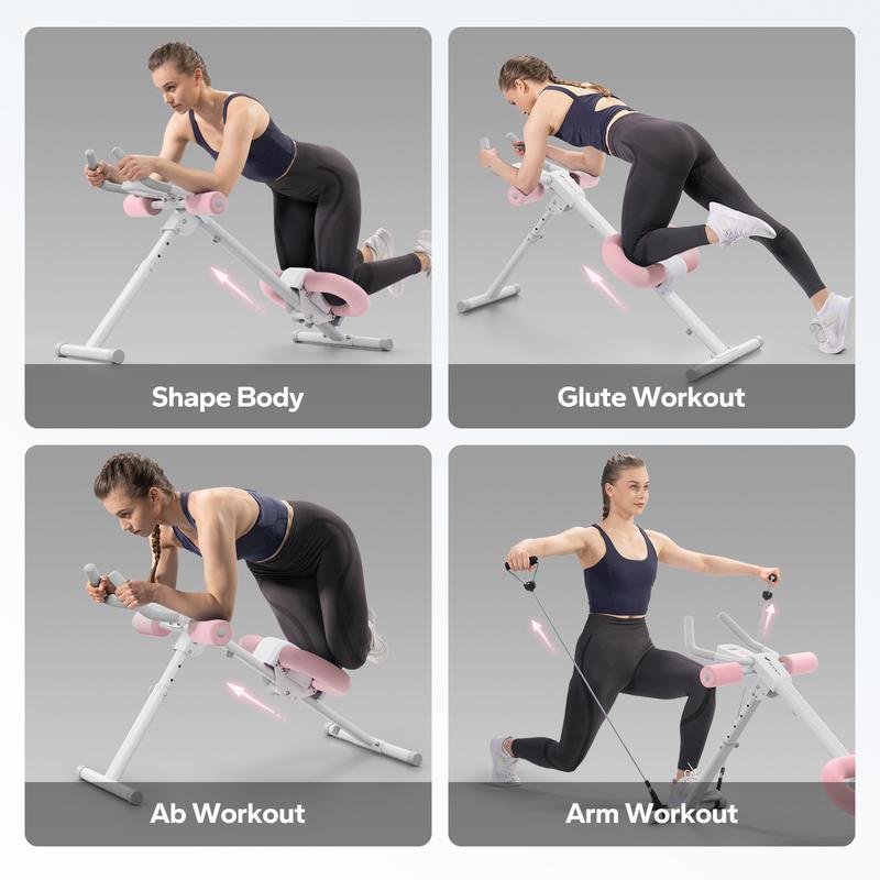 MERACH Adjustable Ab Trainer Machine with LCD Monitor, Foldable Ab Exercise Machine for abs, Arm, Leg, Buttocks Shaper, Core & Ab Trainer at Home Gym,  Workout Equipment, OutdoorFun