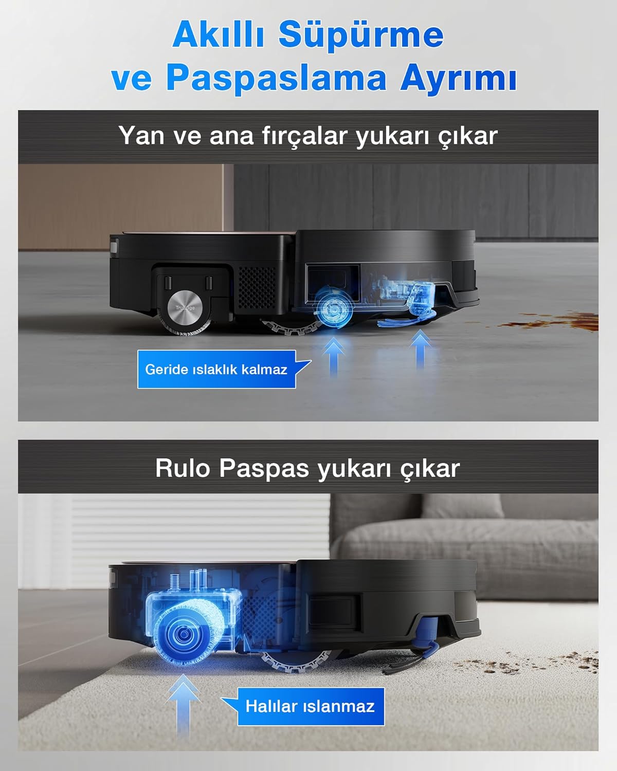 ECOVACS DEEBOT X11 PRO Omni Robot Vacuum Cleaner with Mop Function, 19500 Pa, OZMO Roller 2.0, ZeroTangle 3.0, TruEdge 3.0, Climbing Max 4 cm Height, Extending Mop, All-in-One Omni Station